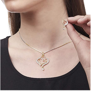 Ensemble Papillon-Cœur LTKN plaqué or et or rose pour fêtes, mariages, fiançailles, anniversaires et cadeaux - Product Image 4