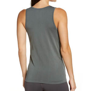 Camiseta sin mangas de ejercicio para mujer, camiseta sin mangas de gimnasio lisa de algodón, camiseta sin mangas en blanco con cuello redondo antiarrugas para mujer - Product Image 3