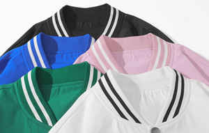 Chaquetas de moda para hombre, cortavientos de manga larga con dobladillo y cuello a rayas, Chaqueta con botones de uniforme de béisbol de talla grande personalizada para hombre - Product Image 2