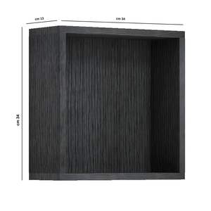 Unité murale cube ouvert pour salle de bain chambre entrée 34x34x13 cm gris mélèze couleur paquet unique-pour rangement mural - Product Image 2