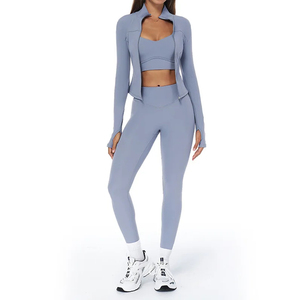 Conjunto de Ropa de Yoga de 3 Piezas, Ropa Deportiva, Conjuntos de Gimnasio para Mujer, Conjunto Deportivo, Leggings de Cintura Alta, Traje de Fitness, Sujetador Deportivo, Chándal de Entrenamiento - Product Image 5