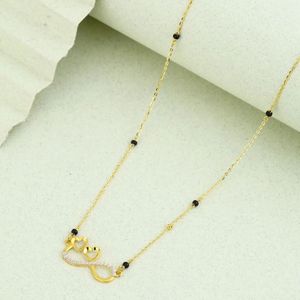 Mangalsutra Cœur Double Infini pour Femme – Pendentif Élégant Cœur Double, Bijoux Indiens Traditionnels, Cadeau de Mariage Tendance - Product Image 3