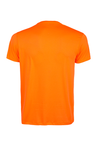 T-shirt col rond pour homme 140 g/m² 100 % micro-polyester couleur orange néon - Product Image 2
