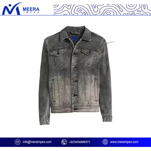Chaqueta vaquera para hombre al por mayor con parche de logotipo, chaqueta vaquera de algodón lavado para equipos, uniforme de calle, marca de empresa - Product Image 2
