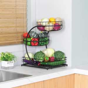 3 Tier Fruit <b>Basket</b> <b>for</b> Kitchen, Metal Wire Fruit Bowl <b>for</b> Kitchen Counter Detachable Fruit Vegetables Storage <b>Basket</b> Holder - Product Image 3