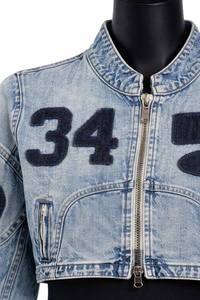 Women's 2025 Spring Summer Autumn New Women Cropped Denim Jacket Zip Up Patchwork Short <b>Jean</b> Jacket - Product Image 4