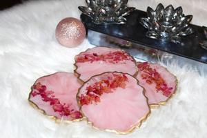 Magnifique plateau en résine à paillettes roses fait à la main plateau décoratif étincelant pour l'utilisation de la cuisine de table à la maison et les cadeaux - Product Image 6