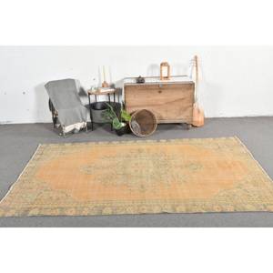 พรมสีเหลืองสีเขียวแบบชนบทขนาด4,8X8,9ฟุตพรมตุรกีทำด้วยมือ - Product Image 1