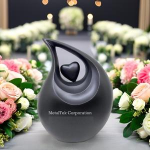 Fabricant des urnes de crémation pour adultes les plus demandées Finition mate Conception de cœur en forme de larme Fournitures funéraires Urnes décoratives en forme de larme - Product Image 3