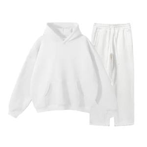 Conjunto de chándal desgastado de algodón 100% de peso pesado Unisex, chándal transpirable de secado rápido de alta calidad, estampado de invierno - Product Image 4