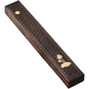 Caja de Incienso de Madera Natural de Lujo con Recolector de Ceniza, Tallado Artístico a Mano para Pooja Diaria y Decoración Espiritual - Product Image 4