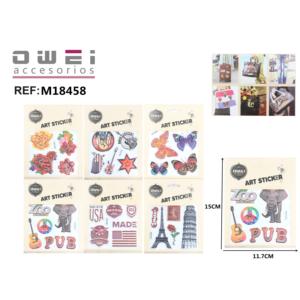 Pegatinas decorativas mixtas de patrones coloridos para una decoración única en el hogar - Product Image 1