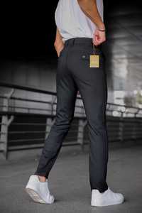 Pantalones elásticos ajustados de color azul marino para hombre, pantalones de oficina elegantes informales, cintura elástica con cordón, algodón recto, Hip Hop de talla grande - Product Image 4