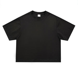 Venta al por mayor personalizado peso pesado 100% algodón recortado serigrafía camiseta Vintage hombro caído Boxy Fit alta calidad Vintage tejido - Product Image 5