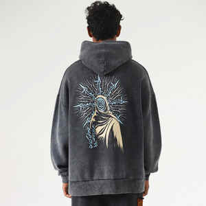 Sudadera con capucha lavada con ácido de algodón 100% de alta calidad, sudaderas con capucha y sudaderas de estilo Vintage con tamaño de Color personalizado lavado con ácido de calle alta - Product Image 3