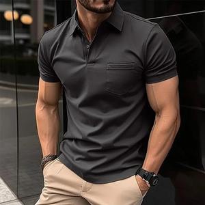 Men's Comfortable Summer Men's Casual Short-Sleeved Polo <b>Shirt</b> <b>Office</b> Fashion Collar <b>T</b>-<b>Shirt</b> Men's Breathable Polo <b>Shirt</b> - Product Image 3