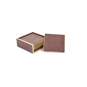 Posavasos de cuero puro más vendidos hechos a mano para café/té decoraciones de mesa para el hogar regalo de negocios - Product Image 2