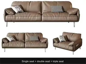 Sofa kulit bisnis grosir set sofa bagian kontemporer furnitur sofa kantor