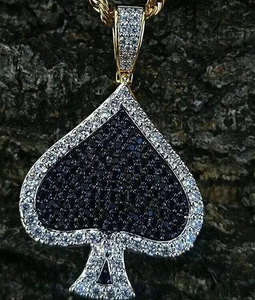 จี้เพชรสีดำและเพชรโมอิส925จี้เงินสเตอร์ลิงเครื่องประดับสร้อยคอพร้อมจี้ - Product Image 2