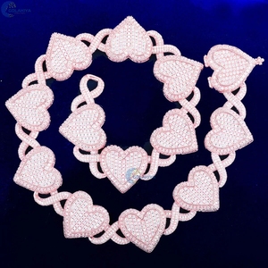 <span class=keywords><strong>Cuore</strong></span> ghiacciato <span class=keywords><strong>con</strong></span> Infinity Link catena Hip Hop unica VVS1 Moissanite Rapper stile collana da uomo 20MM catena personalizzata - Product Image 4