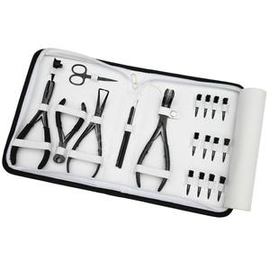 Outils pour extensions de cheveux avec pince à clipser, micro-pince à sertir, outil de retrait de perles, coupe-fusion, anneau de séparation, boucle de fil, crochet, pinces à bec de canard - Product Image 1