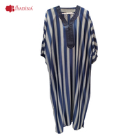 Gandoura marocaine traditionnelle rayée pour hommes, tissu lisse, Abaya Thobe, plusieurs couleurs, vente en gros, style Dubaï, robe Kaftan pour hommes