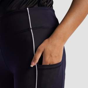 Leggings Capri Tone Luxe (Navy) Décontractés à Motifs Tie-Dye Sans Couture XL en Polyamide Spandex Tissu Tricoté Effet Cuir à Taille Haute pour le Yoga - Product Image 5