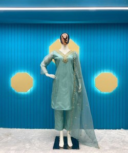 นวมคลุมหน้าสไตล์อินเดียปากีสถานพร้อมทําชุดผ้าฝ้ายผู้หญิงเย็บชุดผู้หญิงที่สง่างาม - Product Image 3