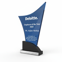 Trophée en acrylique poli de haute qualité, durable, gravé en relief, imprimé en typographie, pour récompenses d'entreprise, reconnaissance des employés, formation
