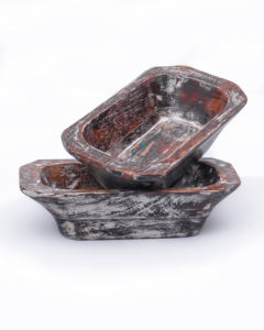 Bol à pâte en bois, brun antique, vintage, bol à fruits fait à la main, bol à fruits en bois et bol de service pour aliments - Product Image 6