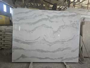 2025 Dalles de marbre blanc Calacatta turque moderne et élégante pierre naturelle polie à texture mate aiguisée de Turquie - Product Image 6