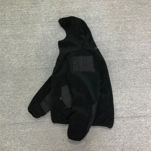 Fabricant Vente de Gros Sweat à Capuche Polaire Fluffy Color Block Poche Personnalisée Poids Lourd Hiver Épais Chaud Solide Sherpa Ninja Hoodie - Product Image 4