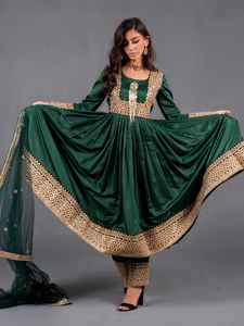 Vestido Kuchi afgano Original de calidad superior para mujer, el mejor precio, moda para mujer, nuevo estilo, bordado Natural, plisado, hasta el suelo - Product Image 4