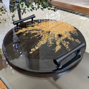 Plateau de service unique en résine époxy fait à la main Essentiels de cuisine uniques pour la maison Restaurant Hôtel Décoratif Service Tra - Product Image 1