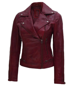 Chaqueta de Cuero Genuino para Mujer, Logotipo Personalizado OEM, Cuero Real de Cordero y Vacuno, Estilo Motero Corto, Venta al por Mayor de Fábrica 2026 - Product Image 3