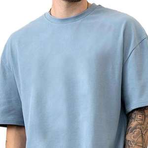 Alta calidad bajo OEM verano Vintage ropa hombres sobre tamaño camiseta hombres piedra lavado camiseta para hombres - Product Image 5