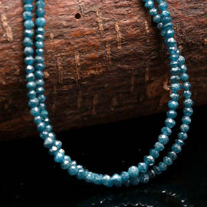 Perles Rondelles Facettées en Diamant Bleu 100% Naturel 2,5-3 mm, Fils de Qualité Exceptionnelle et Bonne Coupe, Clarté VS2 et VVS1 pour la Fabrication de Bijoux - Product Image 5