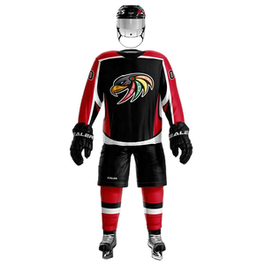 Uniformes de Hockey sobre Hielo Personalizados con Servicio OEM, Conjuntos de Jersey Extra Grandes con Impresión Digital, 100% Poliéster, Nombre del Equipo Incluido - Product Image 4