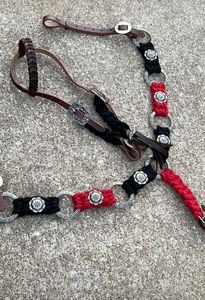 Ensemble de tack en cuir occidental de haute qualité collier de poitrine de bride réglable et têtière pour la formation de chevaux d'Inde - Product Image 2