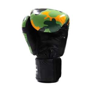 Nouveauté Gants de boxe jumeaux à imprimé camouflage en cuir de vache véritable Gants d'entraînement de sparring en gros pas chers MMA Muay Thai - Product Image 5
