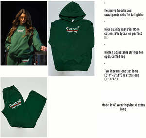 Tenues deux pièces unisexes personnalisées, sweat-shirts à capuche, jogging, survêtement ample, vêtements de détente à jambes larges, 100% coton, léger, avec poche - Product Image 3