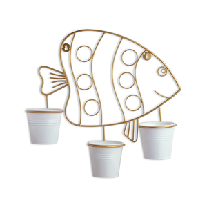 High Quality Gold Metal Wall Planter <b>Pots</b> <b>Stand</b> with White Bucket for Home Garden Decoration Flower <b>Pots</b> & Planters - Product Image 1