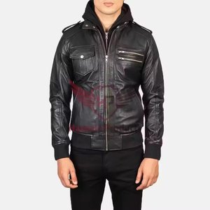 Veste en jean de haute qualité pour hommes Capuche de bombardier personnalisée de qualité supérieure pour le printemps automne hiver Style chaud à la mode - Product Image 1