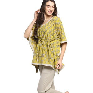 Nuevo Kaftán Boho Hippie 2026 para Mujer, Top de Playa de Manga Corta, Silueta Holgada y Sexy, Mini, Lavable, Ideal para Vacaciones - Product Image 1