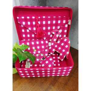 Juego de 6 Pañuelos Rosados con Diseño de Tablero de Ajedrez para San Valentín y Pascua, para Uso en la Oficina y el Hogar, Regalos de Bienvenida - Product Image 2