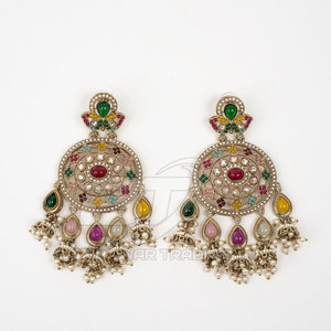 เครื่องประดับงานแต่งงาน ต่างหูเพทายคุณภาพสูงสำหรับผู้หญิง ชุบเงิน เครื่องประดับแฟชั่น ขนาดสำหรับผู้ใหญ่ - Product Image 2