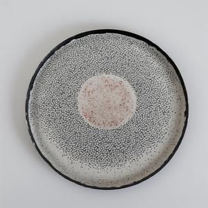 Smoked Olive Iron Charger Plate Earthy Green Tones <b>Nude</b> Marbling Art Deco Design Lightweight for Natural Rustic Table - Product Image 6