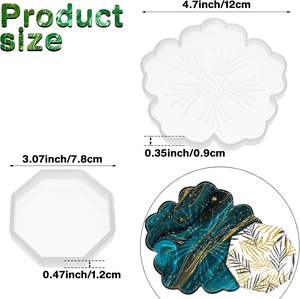 Dessous de verre à motif de résine de grès de conception personnalisable populaire de qualité supérieure pour boisson pour sous-verre de couleur verte - Product Image 4