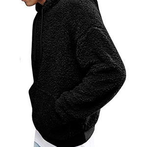 Wholesale Custom Hoodie Wholesale <b>Fleece</b> Thick <b>Men</b> Custom Plain Street Hoodies <b>Sherpa</b> Hoodies for <b>Men</b> - Product Image 4