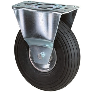 Rueda Giratoria con Neumático de 200 mm de Diámetro, Capacidad de Carga de 75 kg, Placa de Montaje Fija, Perfil Ranurado BS - Product Image 1